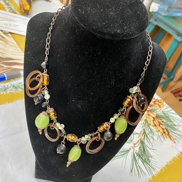 Jade colored glass beads maybe jade 16”, 20” total - Picture 4 of 4